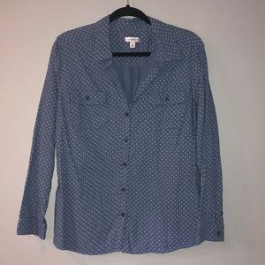 Long sleeves button front shirt